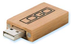 USB 2.0 Rectangle Bamboo Flash Drive GB (4GB)